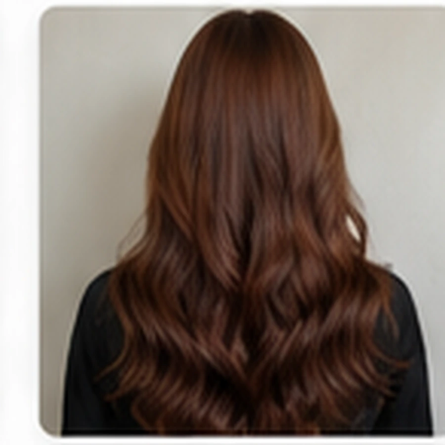 Hair color dengan tone hangat seimbang